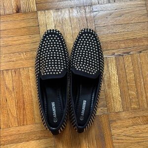 Black Studded Loafers